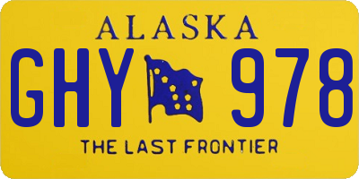 AK license plate GHY978
