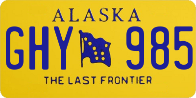 AK license plate GHY985