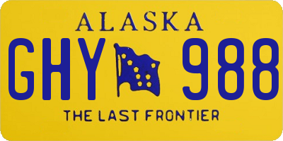 AK license plate GHY988