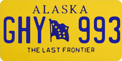 AK license plate GHY993