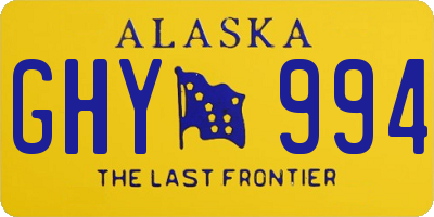 AK license plate GHY994