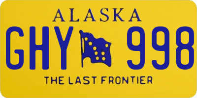 AK license plate GHY998