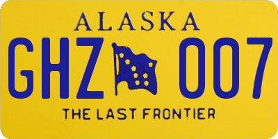AK license plate GHZ007