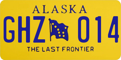 AK license plate GHZ014