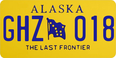 AK license plate GHZ018