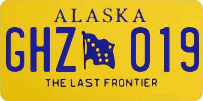 AK license plate GHZ019
