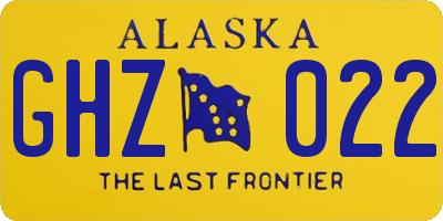 AK license plate GHZ022