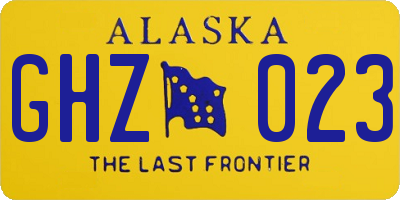 AK license plate GHZ023