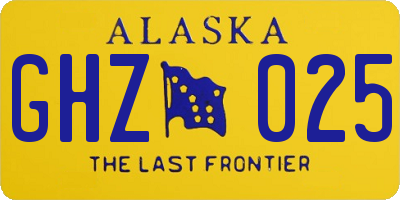AK license plate GHZ025