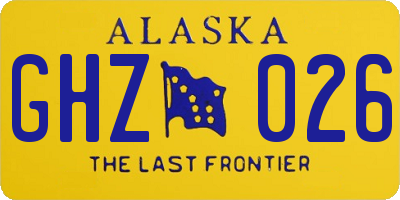 AK license plate GHZ026