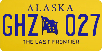 AK license plate GHZ027