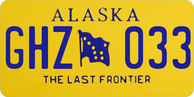 AK license plate GHZ033