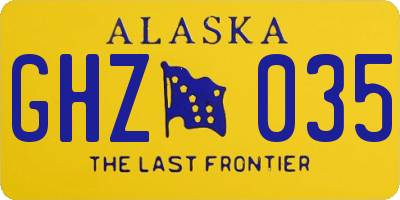 AK license plate GHZ035