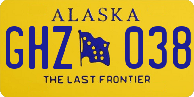 AK license plate GHZ038