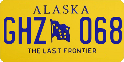AK license plate GHZ068