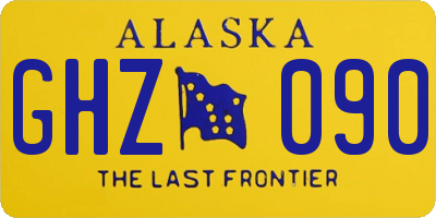 AK license plate GHZ090
