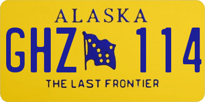 AK license plate GHZ114