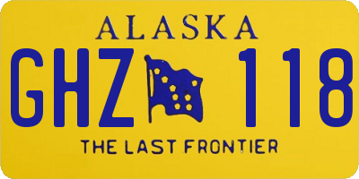 AK license plate GHZ118