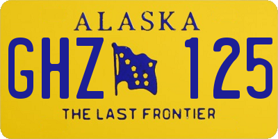 AK license plate GHZ125