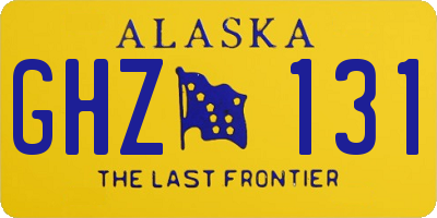 AK license plate GHZ131