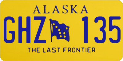 AK license plate GHZ135