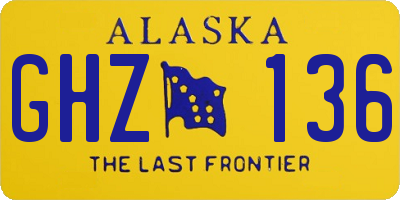 AK license plate GHZ136