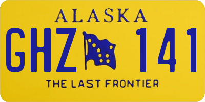 AK license plate GHZ141