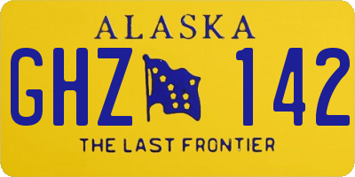 AK license plate GHZ142