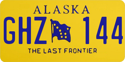 AK license plate GHZ144