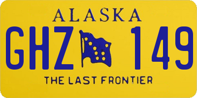 AK license plate GHZ149