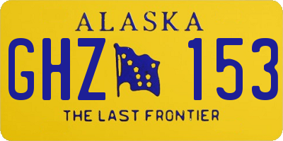 AK license plate GHZ153