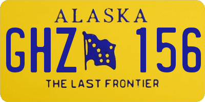 AK license plate GHZ156