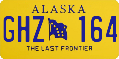 AK license plate GHZ164