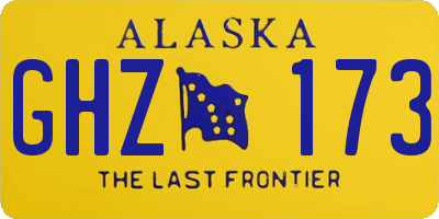 AK license plate GHZ173