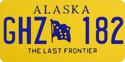 AK license plate GHZ182
