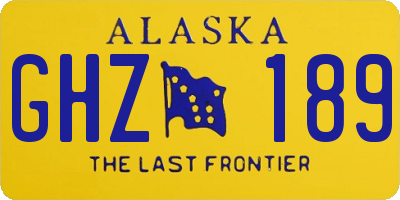AK license plate GHZ189