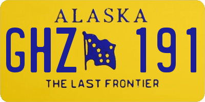 AK license plate GHZ191