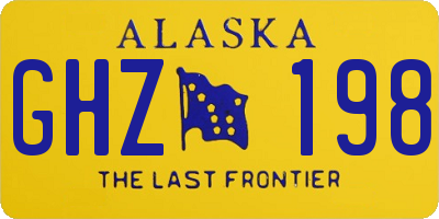 AK license plate GHZ198