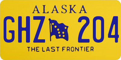 AK license plate GHZ204