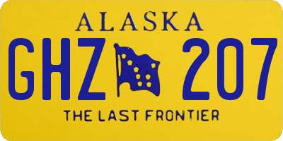 AK license plate GHZ207