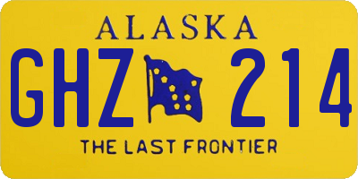 AK license plate GHZ214