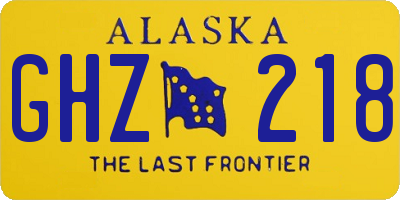 AK license plate GHZ218