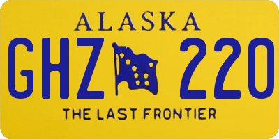 AK license plate GHZ220