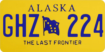 AK license plate GHZ224