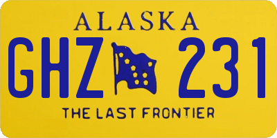 AK license plate GHZ231