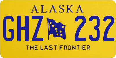 AK license plate GHZ232