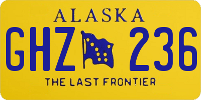 AK license plate GHZ236