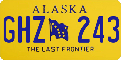 AK license plate GHZ243