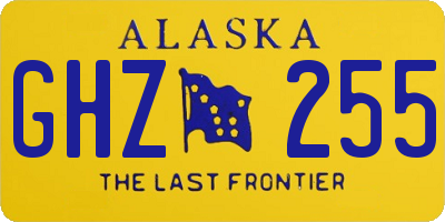 AK license plate GHZ255
