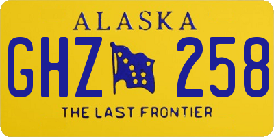 AK license plate GHZ258